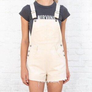Brandy Melville Hayley Overall Shorts in Ivory